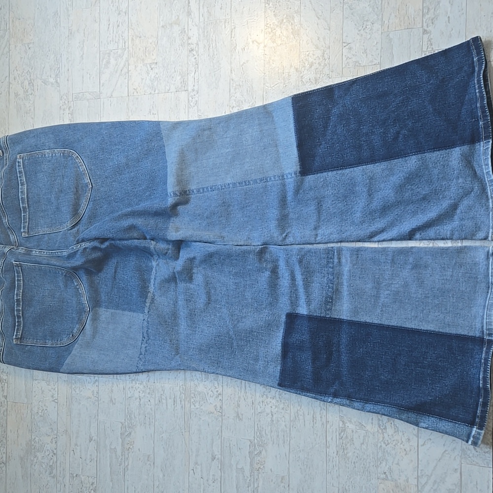 NWT Lane Bryant Patchwork Flare Jeans Size 22 Denim - Picture 11 of 13